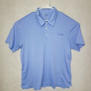 Adidas Climalite Mens Short Sleeve Performance Polo Golf Shirt  Sz XL Light Blue